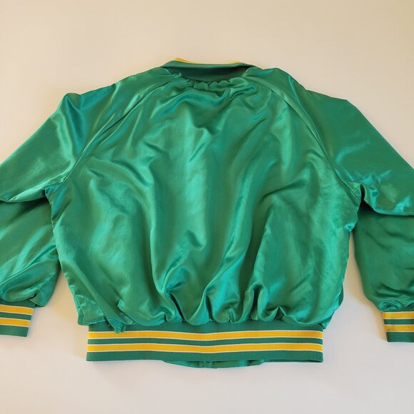 RARE Vtg 80s Sprite Green Nylon Bomber Jacket with Retired Logo Size Large - Picture 6 of 15